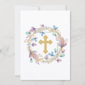 金ゴールドエレガントクロスバプテスマフローラ 招待状 (裏面)