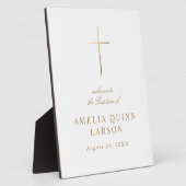 金ゴールドエレガントクロスバプテスマ《キリスト教》洗礼式や命名式歓迎 フォトプラーク (側面)