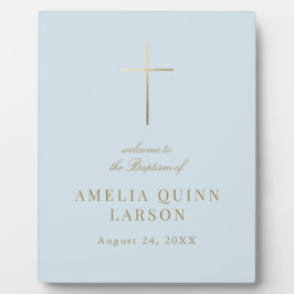 金ゴールドエレガントクロスバプテスマ《キリスト教》洗礼式や命名式歓迎 フォトプラーク