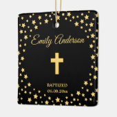 金ゴールドエレガントクロスバプテスマ《キリスト教》洗礼式や命名式聖餐会 セラミックオーナメント (左)