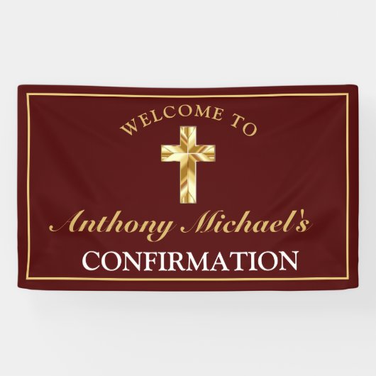 金ゴールドエレガントクロスブルゴーニュ少年の確認 横断幕 (横)