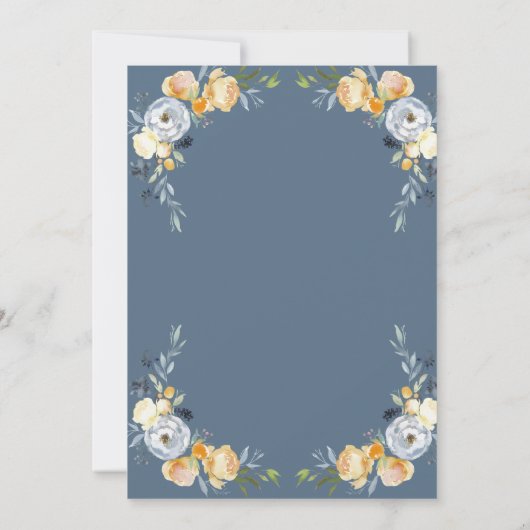 金ゴールドエレガントクロスブルーフローラ第1聖餐式 招待状 (裏面)