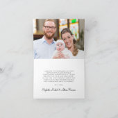 金ゴールドエレガントクロスユーカリ写真バプテスマ サンキューカード (内部)