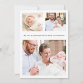 金ゴールドエレガントクロスユーカリ写真バプテスマ サンキューカード (裏面)