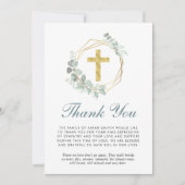 金ゴールドエレガントクロスユーカリ葬儀 サンキューカード (正面)