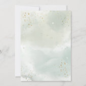 金ゴールドエレガントクロス多汁グリーンバプテスマ 招待状 (裏面)