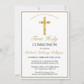 金ゴールドエレガントクロス第一聖餐式 招待状 (正面)