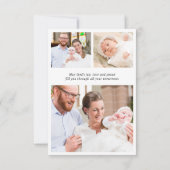 金ゴールドエレガントクロス緑のリース写真バプテスマ サンキューカード (裏面)