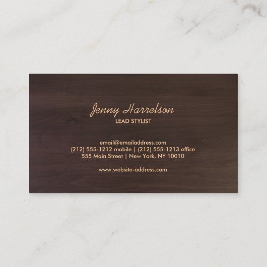 金ゴールドエレガントクローバーロゴサロン、スパ 名刺 (裏面)