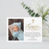金ゴールドエレガントグラシアススペインのバプテスマ サンキューカード (スタンド正面)