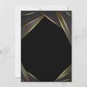 金ゴールドエレガントグラッドキャップブラック金ゴールド卒業 招待状 (裏面)