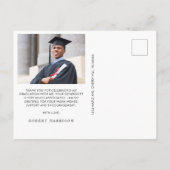 金ゴールドエレガントグラッドキャップ写真卒業ありがとう ポストカード (裏面)