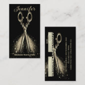 金ゴールドエレガントグラムヘアスタイリストアポイントメント 予約カード (正面/裏面)