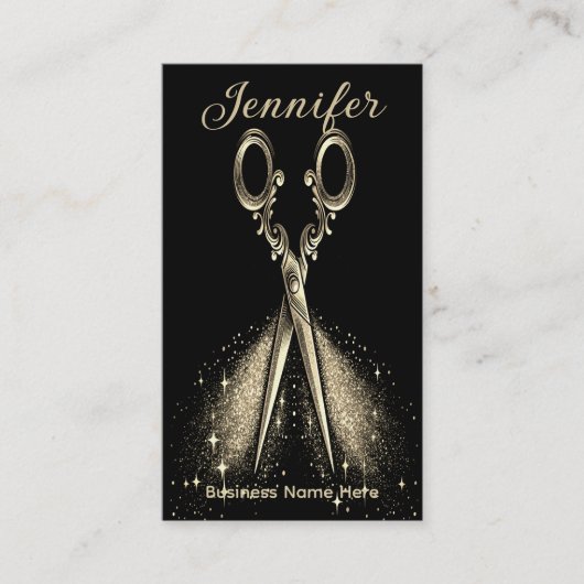 金ゴールドエレガントグラムヘアスタイリストアポイントメント 予約カード (正面)