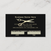 金ゴールドエレガントグラムヘアスタイリストアポイントメント 予約カード (裏面)