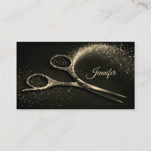 金ゴールドエレガントグラムヘアスタイリストアポイントメント 予約カード (正面)