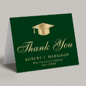 金ゴールドエレガントグラードキャップグリーン卒業 サンキューカード