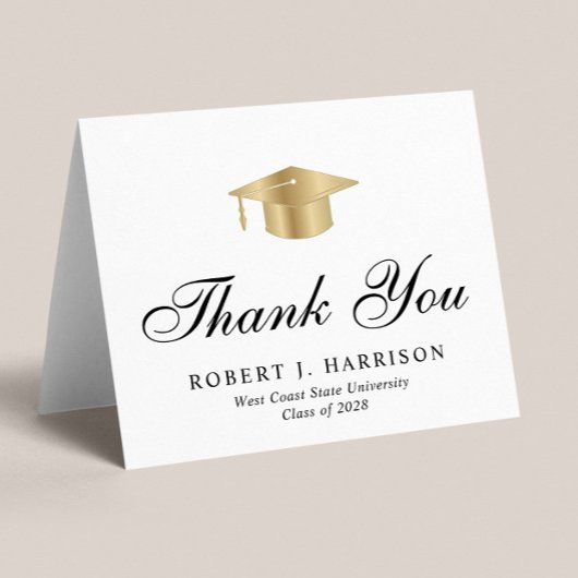 金ゴールドエレガントグラードキャップ卒業 サンキューカード