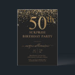 金ゴールドエレガントグリッターおもしろいブラック50th誕生日パーティー 招待状<br><div class="desc">おもしろいエレガントブラック金ゴールドグリッター50th Birthday Partyこのエレガントデザインはピンクの背景、金ゴールドグリッター、およびスカスタムクリプトレタリングを備えている。この特別な機会にあなたのゲストを招待状する美しい方法は何だろう。</div>
