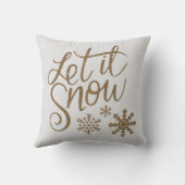 金ゴールドエレガントグリッターそれを雪の冬の雪片 クッション (裏面)