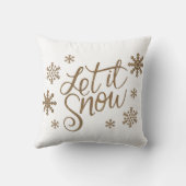 金ゴールドエレガントグリッターそれを雪文字雪の結晶 クッション (裏面)