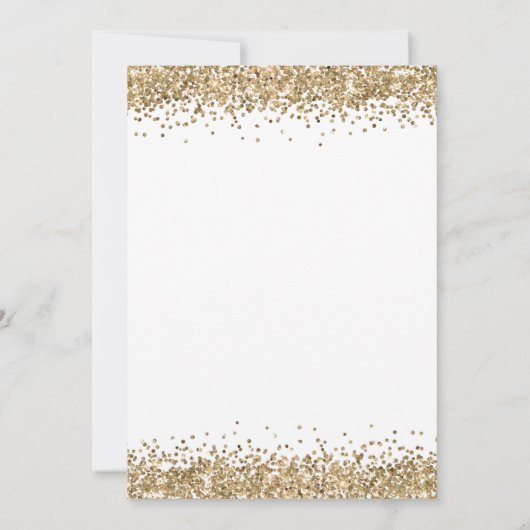 金ゴールドエレガントグリッターのクリスマスプレゼントパーティー 招待状 (裏面)