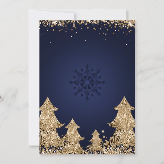 金ゴールドエレガントグリッターのクリスマス企業のパーティー 招待状 (裏面)