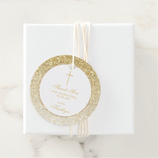 金ゴールドエレガントグリッターの確認又は洗礼 フェイバータグ (インサイチュ)