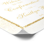 金ゴールドエレガントグリッターの確認又は洗礼 ポスター (角)