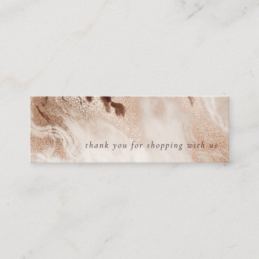 金ゴールドエレガントグリッターアゲート大理石テクスチャベージュ スキニー名刺 (正面)