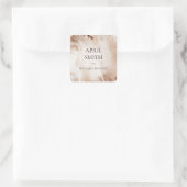 金ゴールドエレガントグリッターアゲート大理石テクスチャベージュ スクエアシール (バッグ)