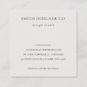 金ゴールドエレガントグリッターアゲート大理石テクスチャベージュ スクエア名刺 (裏面)