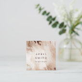 金ゴールドエレガントグリッターアゲート大理石テクスチャベージュ スクエア名刺 (スタンド正面)