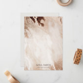 金ゴールドエレガントグリッターアゲート大理石テクスチャベージュ ノートカード (正面/裏面インサイチュ)