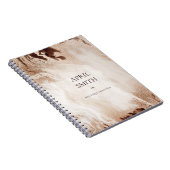 金ゴールドエレガントグリッターアゲート大理石テクスチャベージュ ノートブック (右側)