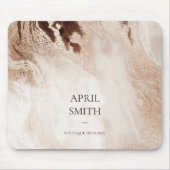 金ゴールドエレガントグリッターアゲート大理石テクスチャベージュ マウスパッド (正面)