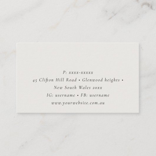 金ゴールドエレガントグリッターアゲート大理石テクスチャベージュ 名刺 (裏面)