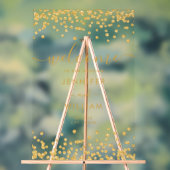 金ゴールドエレガントグリッターウェディングパーティーへようこそ アクリルサイン (ニュートラル)