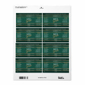 金ゴールドエレガントグリッターエメラルドグリーンコスメティックボトル ラベル (フルシート)