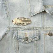 金ゴールドエレガントグリッターガール顔シルエット 名札 (インサイチュ)