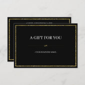 金ゴールドエレガントグリッターギフト券カード エンクロージャーカード (正面/裏面)