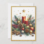 金ゴールドエレガントグリッタークリスマスオープンハウス 招待状 (裏面)