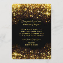 金ゴールドエレガントグリッタークリスマスディナーパーティー