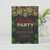 金ゴールドエレガントグリッタークリスマスホリデーパーティー 招待状 (スタンド正面)