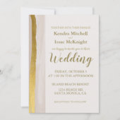 金ゴールドエレガントグリッタークリームクラス招待状 招待状 (正面)