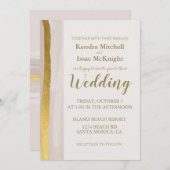 金ゴールドエレガントグリッタークリームクラス招待状 招待状 (正面/裏面)