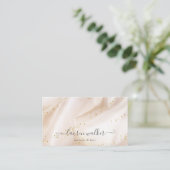 金ゴールドエレガントグリッターサテンメイクアップ及びヘア 名刺 (スタンド正面)