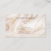 金ゴールドエレガントグリッターサテンメイクアップ及びヘア 名刺 (裏面)