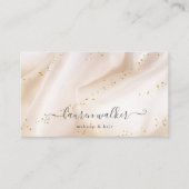 金ゴールドエレガントグリッターサテンメイクアップ及びヘア 名刺 (正面)