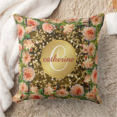 金ゴールドエレガントグリッターシャンパンガーデン クッション (ブランケット)